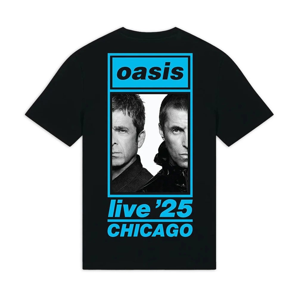 Oasis - Chicago Half Faces Fan Store Herren TShirt - Schwarz